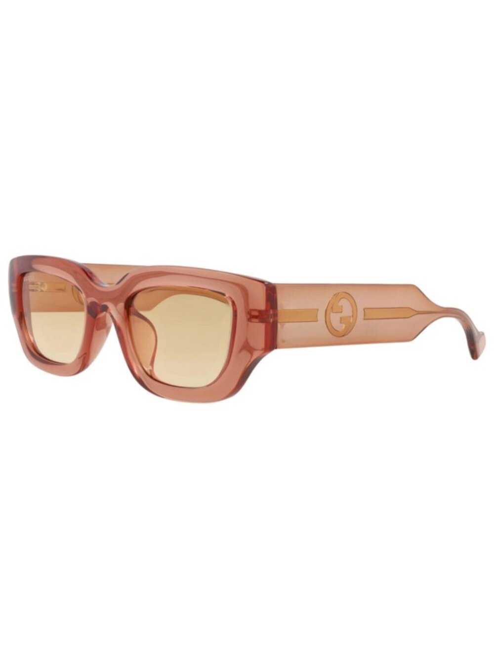 New Gucci Women's Sunglasses Cat Eye Injection Frame Brown Brown Orange